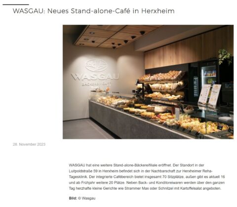 WASGAU: Neues Stand-alone-Café in Herxheim