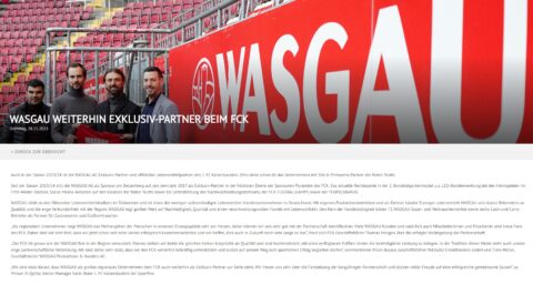 WASGAU weiterhin Exklusiv-Partner beim FCK