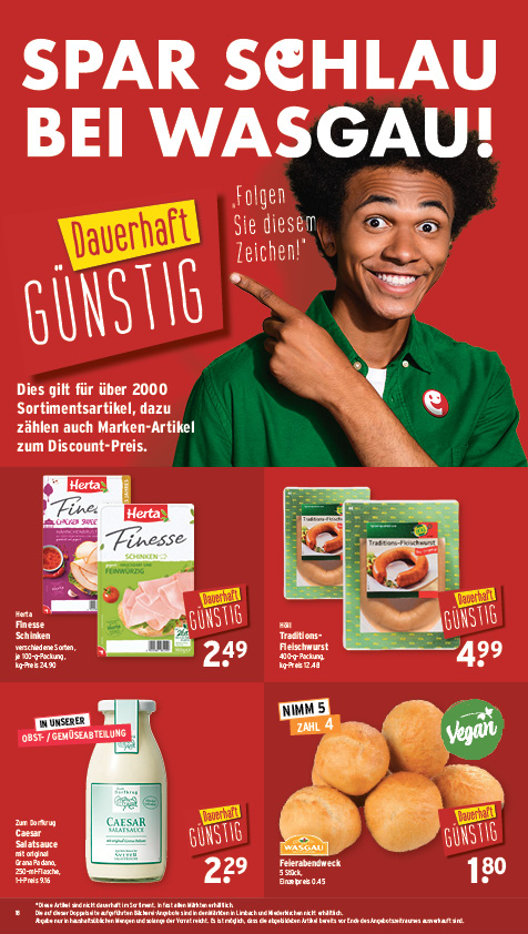 Spar schlau bei WASGAU! Über 2000 Artikel zum Discount-Preis